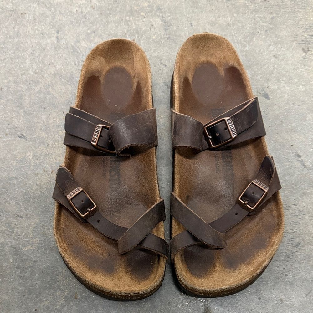 Birkenstock Dark Brown Leather Sandals
